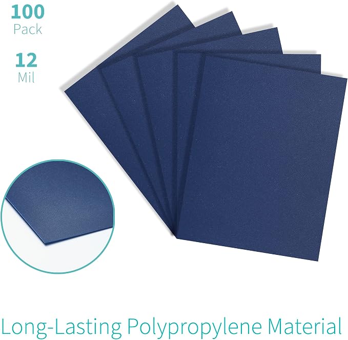 Binditek 100 Pack 12 Mil Sand-Textured Polycover, Midweight Binding Front and - Image 2
