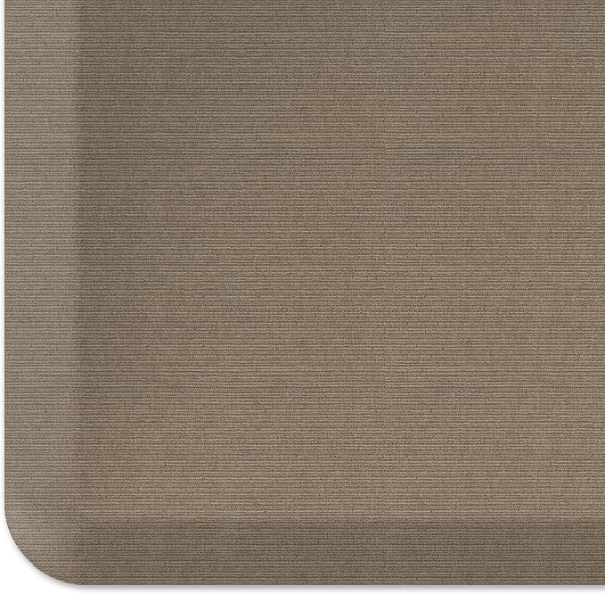 GelPro Ergo-Foam Cushioned Anti-Fatigue Standing Kitchen Floor Mat, Padded Stain-Resistant, Waterproof, Non-Slip Comfort Padded Desk/Office Mat - 20" x 72", Grasscloth Pecan-DeskLoop Office
