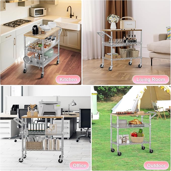 WDT 3 Tier Rolling Kitchen Carts - Image 8