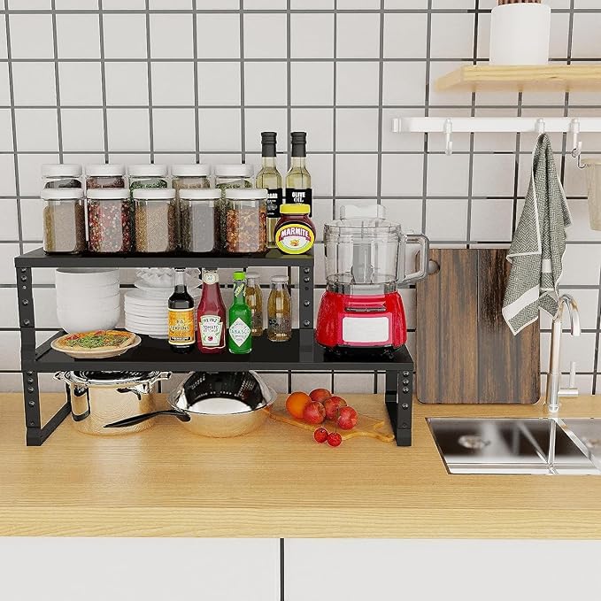 Jojocross Expandable Cabinet Shelf Organizer Storage Spice Rack Shelves - Image 2