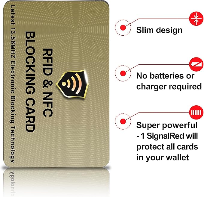 SaiTech IT RFID Blocking Cards, 2 Pack One Card Protects Entire Wallet Purse - Image 6
