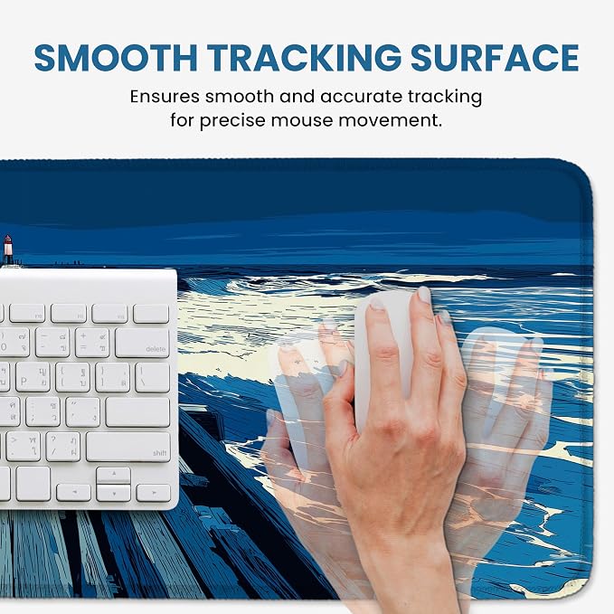 Aesthetic Desk Mat, Cute Coastal Pier Desk Pad Protector - Image 4