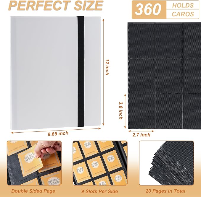 Card Binder 9 Pocket Storage 360 Card Binder, Trading Card Binder Senior and - Image 2