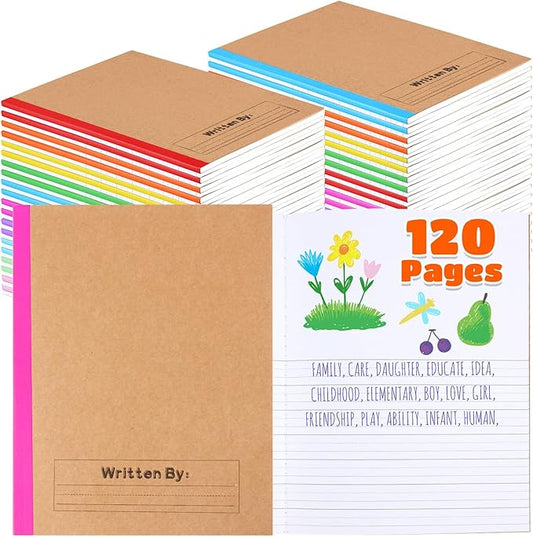 Henoyso 20 Pcs 120 Pages Primary Composition Notebooks K-2, Primary Journal Grades K-2, Writing Journal Practice Notebook for Kids in Preschool, Kindergarten, Back to School Supplies (Stylish)-DeskLoop Office
