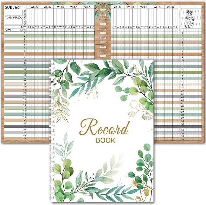 Fuyoooo Teacher Record Book Teacher Grade Books 2026-2027 Spiral Bound Record by Liraitoya