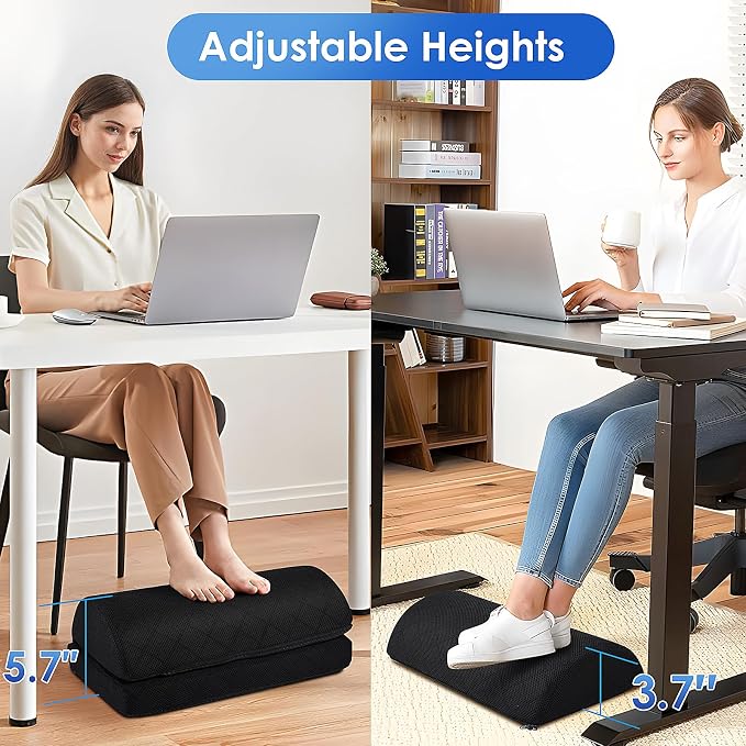 CushZone Foot Rest for Under Desk at Work Adjustable Foam for Office and Home - Image 5