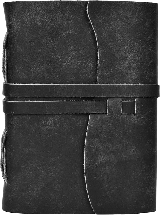 LEATHER VILLAGE Leather Bound Journal - Black, 11.5"X8.50", 220 Pages - Vintage Blank Paper Diary for Writing, Drawing, Sketchbook, and Travel Notebook - Ideal for Women and Men-DeskLoop Office