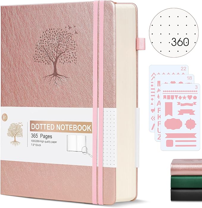 Ansopu Dotted Journal Notebook, 360 Numbered Pages Bullet Dot Grid Journals - Image 3