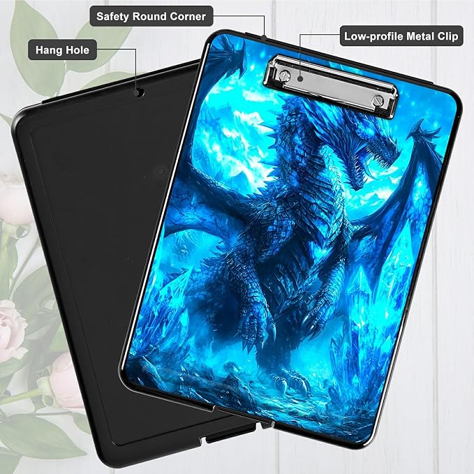 Blue Snow Dragon A4 Clipboard - Image 5