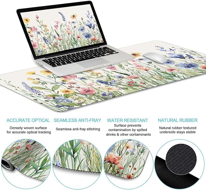 LIMKRIAN Flower Mouse Pad Set Large Desk Matt - Image 3