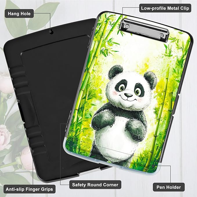 Green Bamboo Panda A4 Clipboard - Image 5
