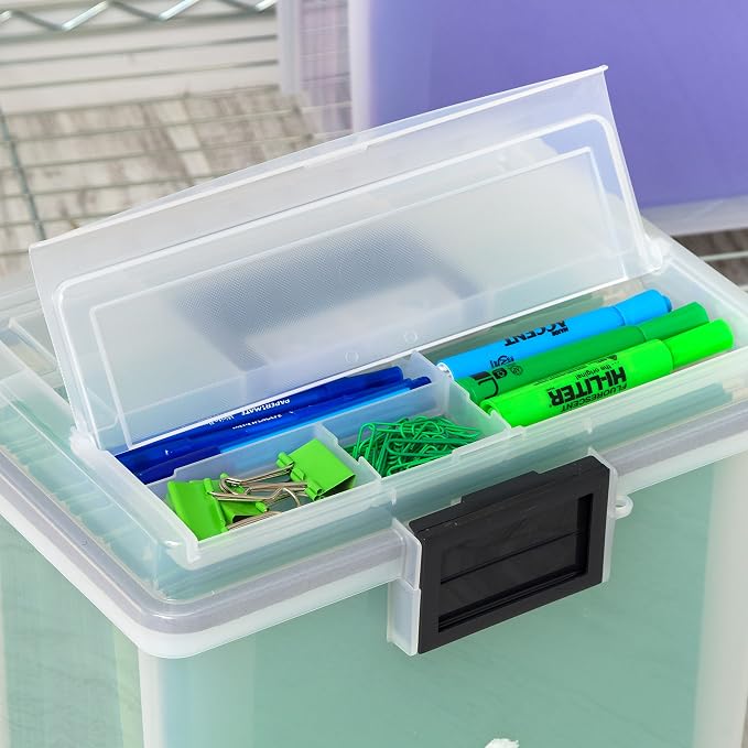 IRIS USA File Box WeatherPro Portable File Organizer Plastic File Box - Image 9