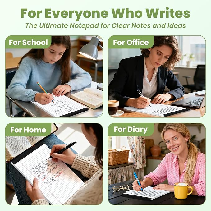 12 Pack Legal Pads 8.5" x 11", Wide Ruled Writing Notepads, 50 Sheets/Pad - Image 6