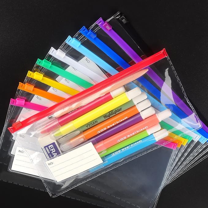 Tamaki 10 Pack Zipper Plastic Envelopes, Small Pencil Pounch, 9 x 4.7 Inch | - Image 6