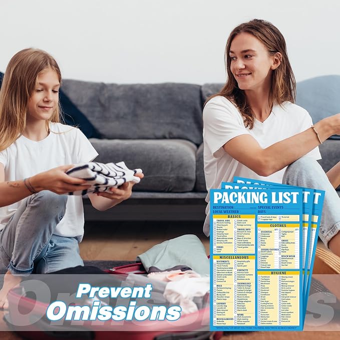 Eaasty 2 Pcs 120 Sheets Travel Packing List 6 x 9 Packing List Checklist - Image 6
