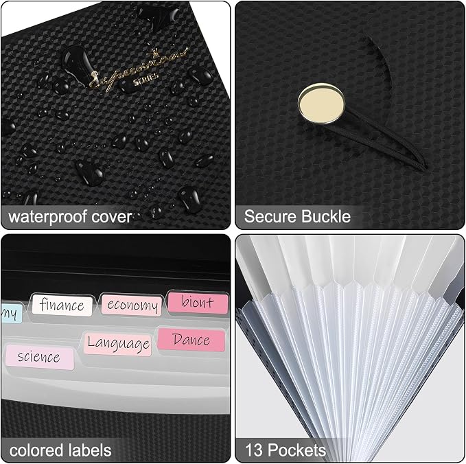 Sooez Expanding File Folder, 13 Pocket Accordion File Organizer, Monthly - Image 5