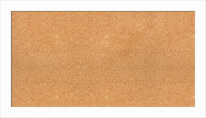 Amanti Art Natural Cork Board for Wall, 21x37 Vision Board with White Frame, Large Corkboard Office Decor for Home Organization, Casual Corkboard Pinboard to Display Items for Home Organization in-DeskLoop Office