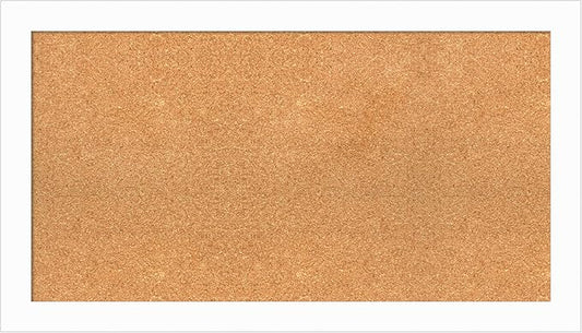 Amanti Art Natural Cork Board for Wall, 21x37 Vision Board with White Frame, Large Corkboard Office Decor for Home Organization, Casual Corkboard Pinboard to Display Items for Home Organization in-DeskLoop Office