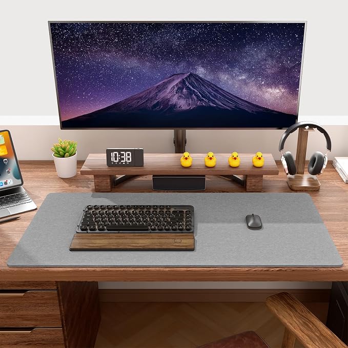 Auhoahsil Felt Desk Mat, Minimalist Large Mouse Pad XXL 35.5 x 15.7 in - Image 7