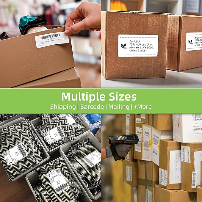Compatible 2-1/4" x 4" Direct Thermal Labels Replacement for Barcodes Postage Address Shipping Compatible with Rollo & Zebra Desktop Printers Adhesive & Perforated (12 Rolls, 350 Labels/Roll)