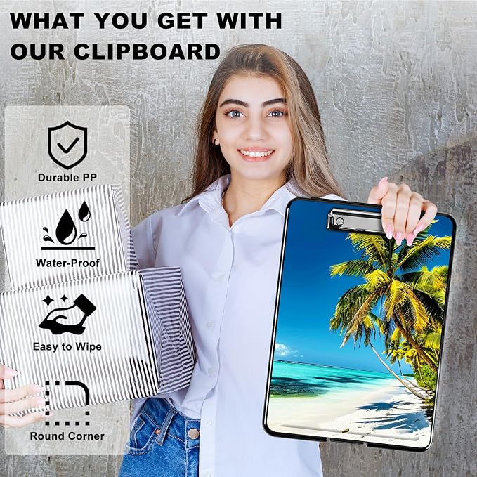 Blue Beach Palm Tree A4 Clipboard - Image 2