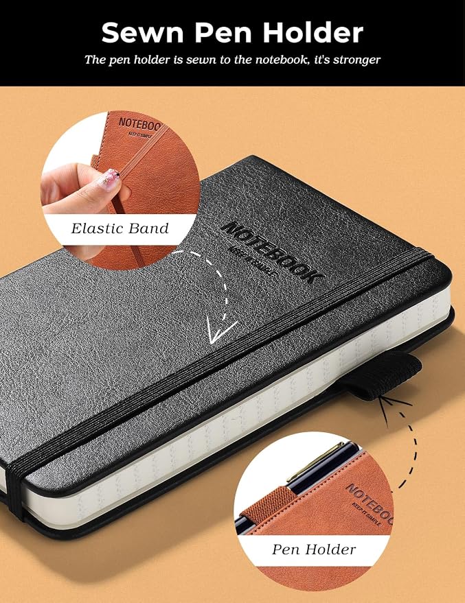 AISBUGUR Pocket Notebook Small Notebook 2-Pack, 3.7" x 5.7" Pocket Notebooks - Image 3
