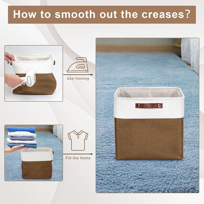 Bagnizer 13x13 Cube Storage Bins, Collapsible Fabric Storage Box, 4 Pack Closet - Image 4