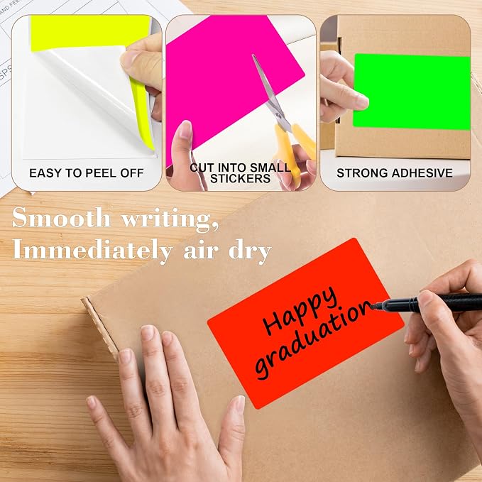 PARLAIM 5 x 3 inch Rectangle Colored Inventory Stickers - Image 3
