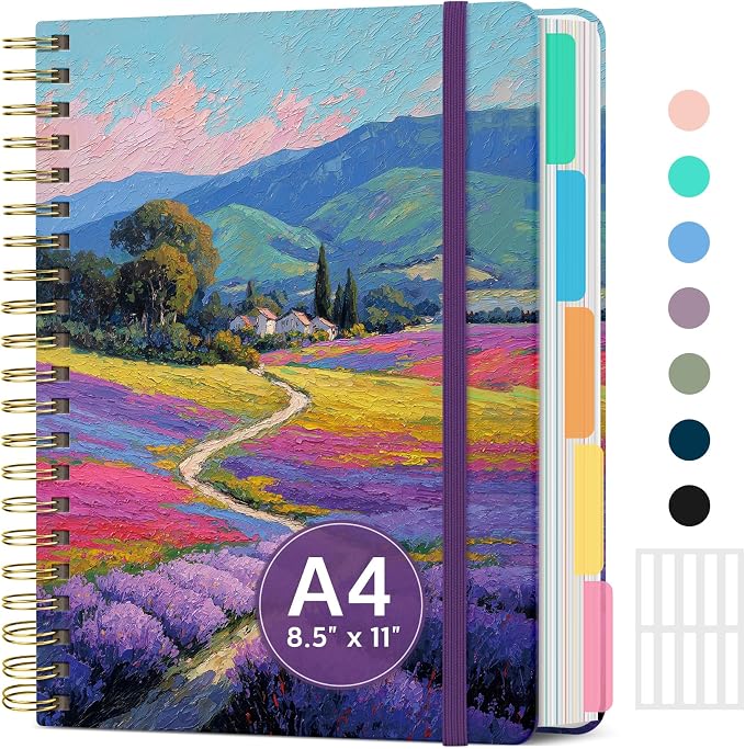 Large Spiral Lined Notebooks for Work by Taja