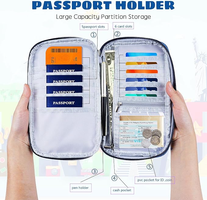 Premium Travel Passport Holder, Family Passport holder Travel Document Organizer - Image 4