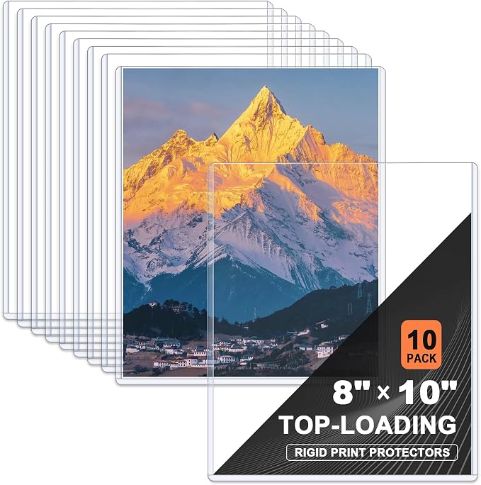 Ndsox 10 Pack 8" x 10" Rigid Print Protectors Clear Hard Plastic Sheet by NDSOX