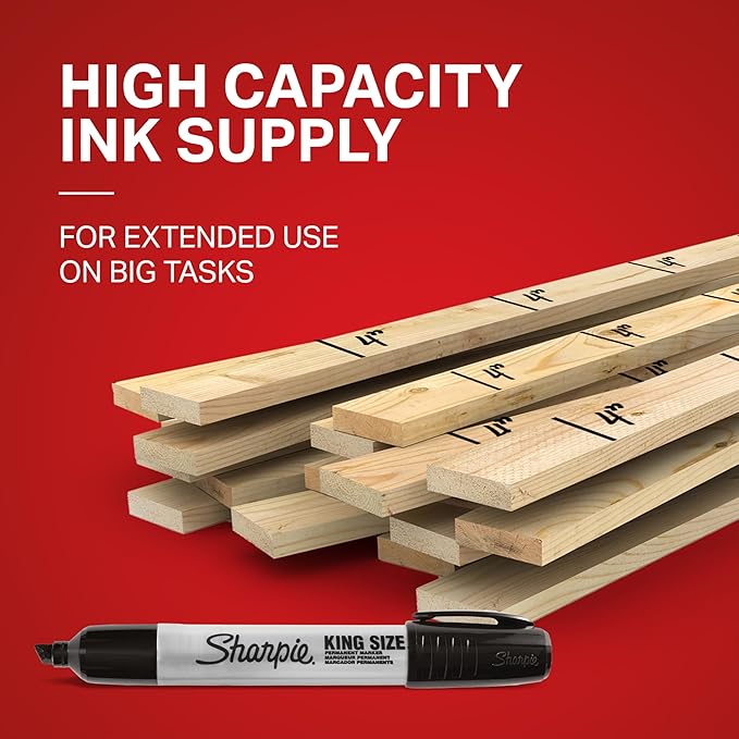 Sharpie King Size Permanent Marker, Large Chisel Tip - Image 5