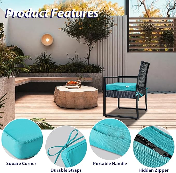 IPYNBAP Outdoor Chair Cushions Set of 4 -Waterproof Outdoor Seat Cushions - Image 5