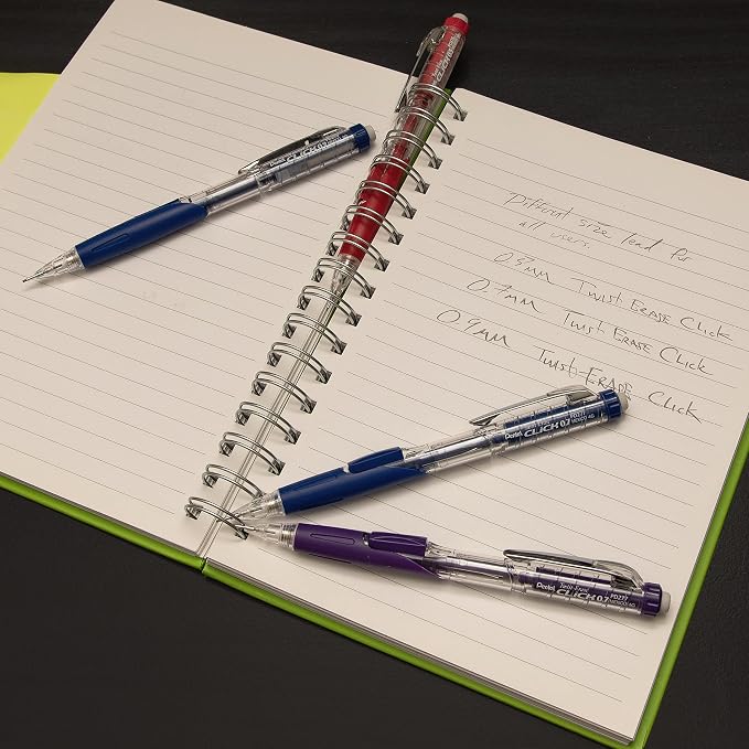 Pentel Twist-Erase Click Mechanical Pencil, 2 Eraser Refills and Lead, Color - Image 6