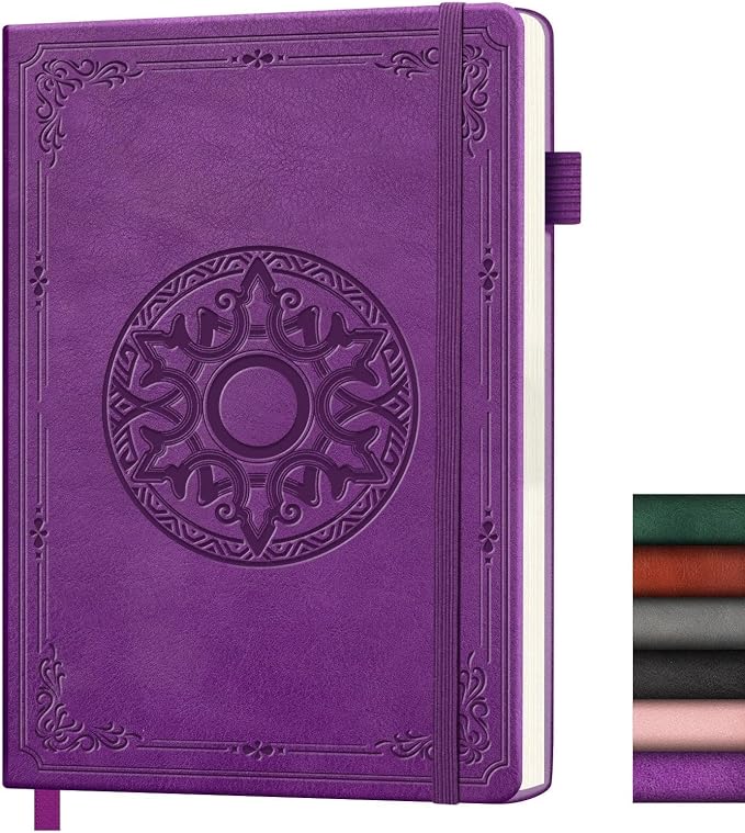 Lined Journal Notebook, A5 Leather Vintage Journals by ALKALO