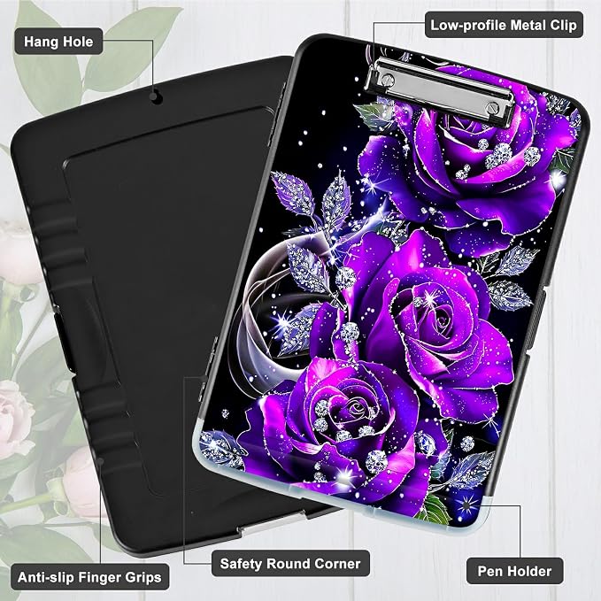 Purple Rose 01 A4 Clipboard - Image 5