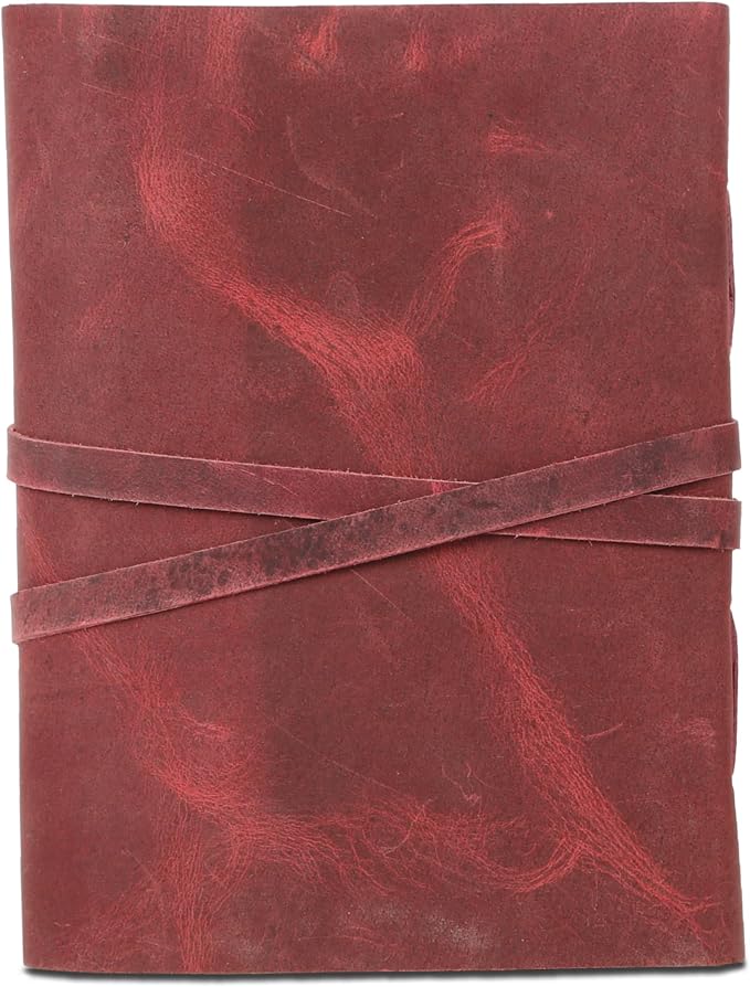 Leather Journal with Unlined Deckle Edge Paper 8x6 inch and Vintage Key | - Image 3
