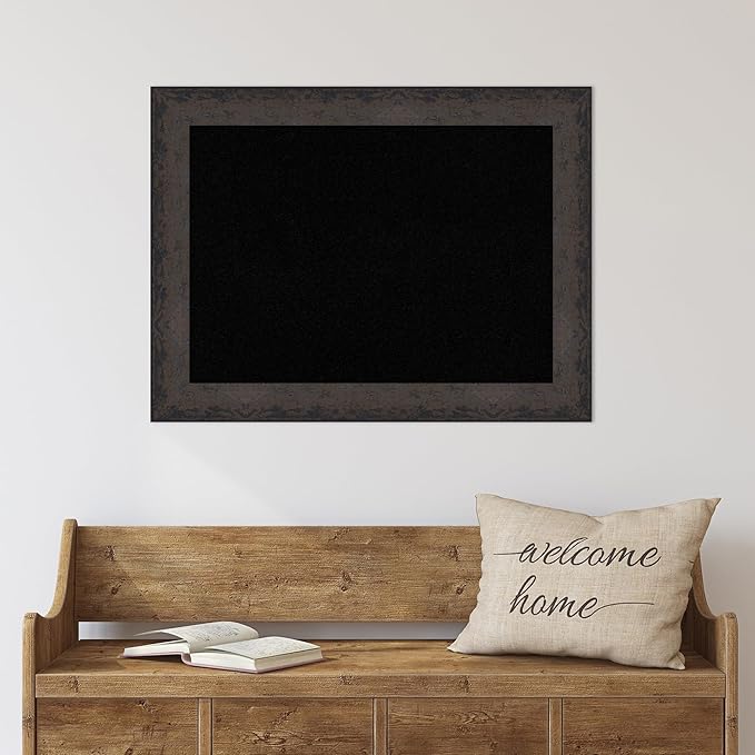 Amanti Art Black Cork Board for Wall, 25x33 Vision Board with Black Wood Frame, Medium Corkboard Office Decor for Home Organization, Modern Corkboard Pinboard to Display Items for Home Organization-DeskLoop Office