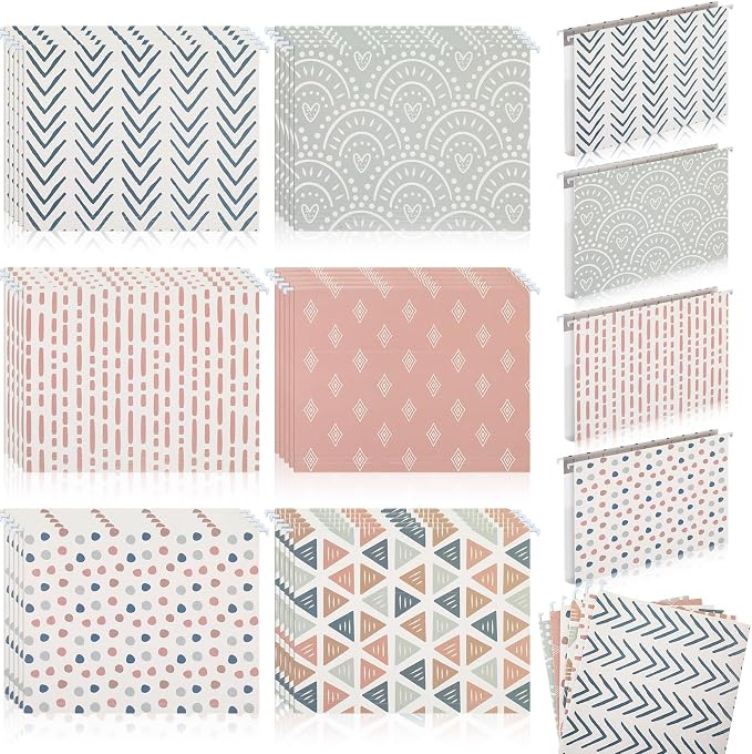 Qeeenar 30 Pcs Boho Hanging File Folders 9.5 x 11.5 in Decorative Cute Hanging by Qeeenar