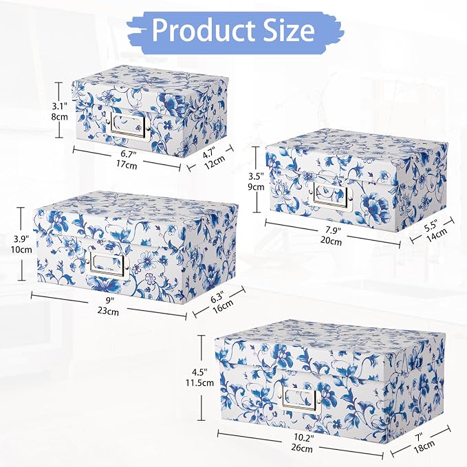 Briful Blue and White Porcelain Storage Boxes - Image 2