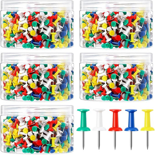 2500 Pcs Multicolor Push Pins Thumb Tacks by MAQUITA