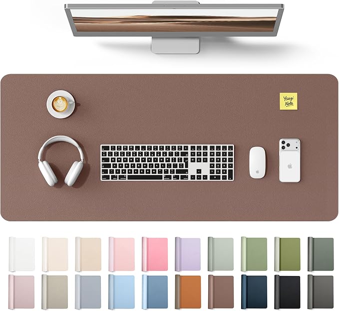 YSAGi Leather Desk Protector, Office Mat, Large Mouse Mat, Non-Slip PU Leather by YSAGi