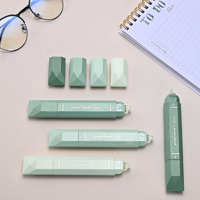 Temiary 4 Pcs 2 in 1 White Correction Tape and Double Sided Roller Set - Image 7
