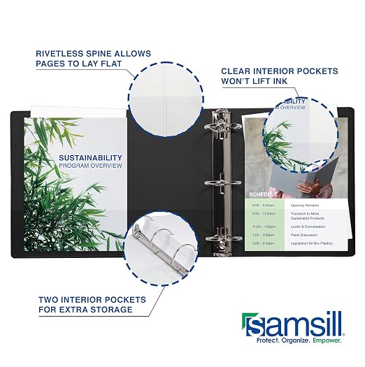 Samsill 1.5 Inch 3 Ring Binders, Made in USA, Economy Round Ring, 325 Sheet - Image 6