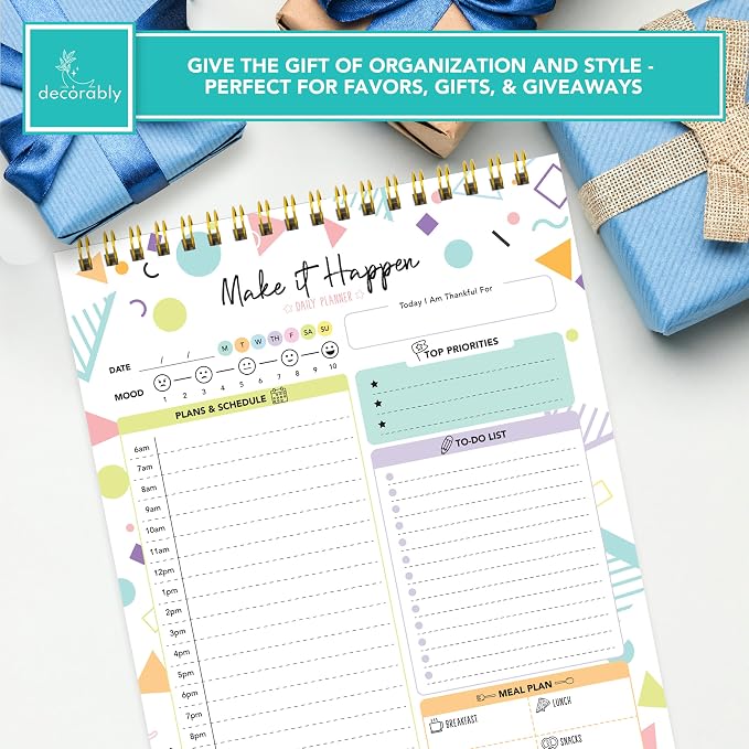 Decorably 52 Sheets Colorful Pastel Undated Daily Planner Pad - Image 6