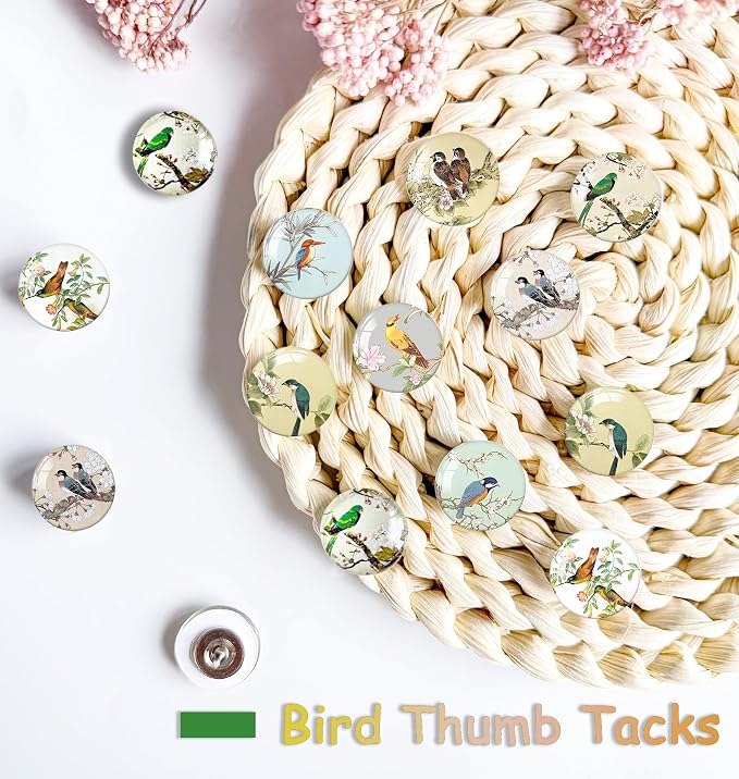 24Pcs Bird Decorative Pins and Tacks, Thumb Tacks - Image 2