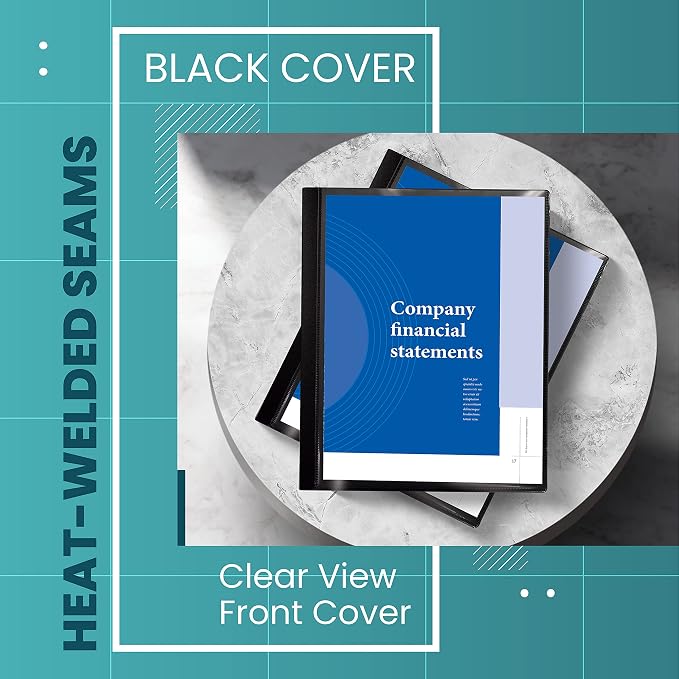Better Office Products 60 Pocket Bound Black Presentation Book, - Image 6