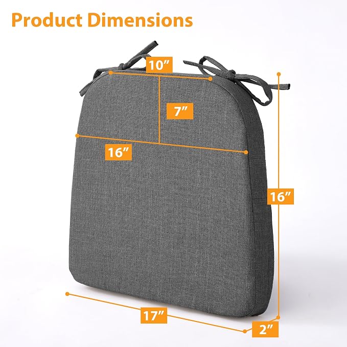 Ruqmuis Chair Cushions for Dining Chairs, D-Shaped Chair Pads - Image 2
