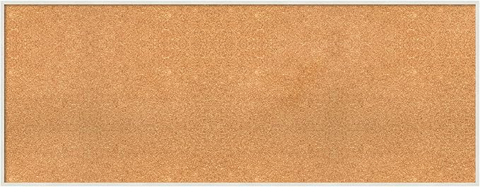 Amanti Art Natural Cork Board for Wall, 21x53 Vision Board with White Frame, Oversize Corkboard Office Decor for Home Organization, Modern Corkboard Pinboard to Display Items for Home Organization in-DeskLoop Office