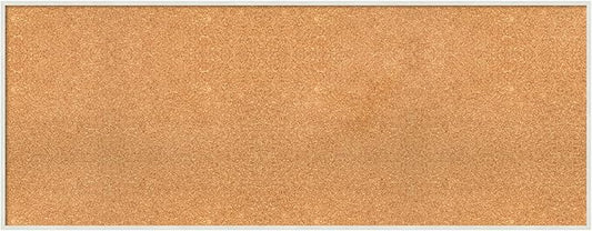 Amanti Art Natural Cork Board for Wall, 21x53 Vision Board with White Frame, Oversize Corkboard Office Decor for Home Organization, Modern Corkboard Pinboard to Display Items for Home Organization in-DeskLoop Office
